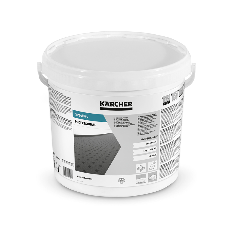 Detergente para lavado de alfombras y tapicerías marca Karcher RM 760 - 10 Kg