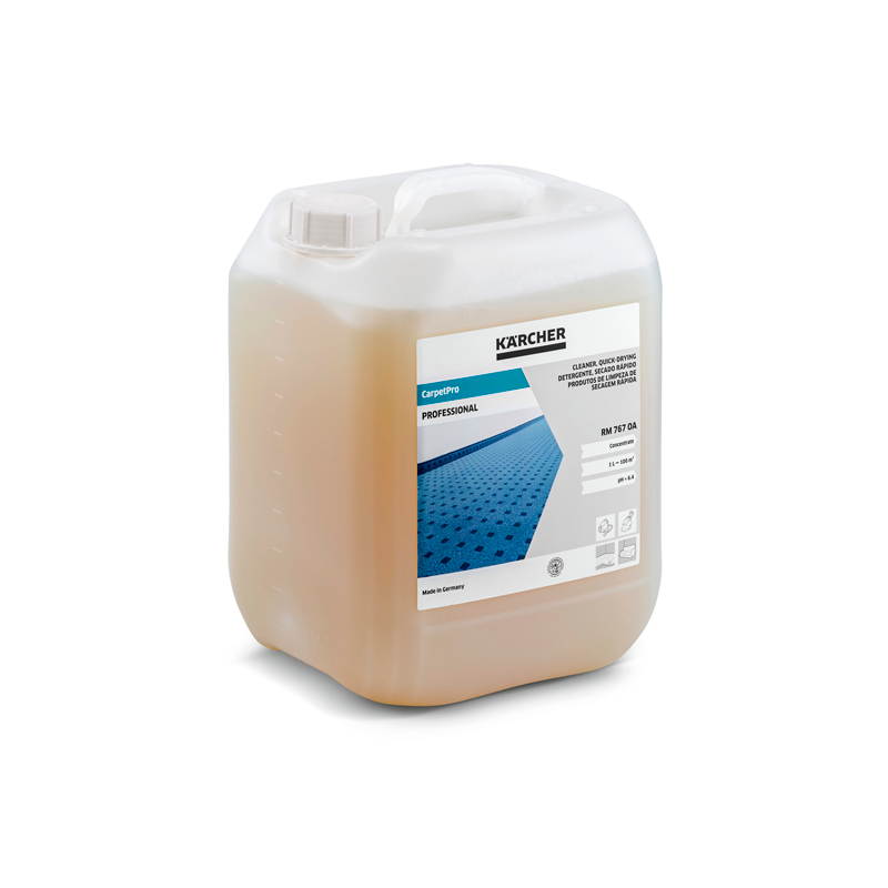 Detergente para lavado de alfombras y tapicerías de secado rapido marca Karcher RM 767 - 10 litros